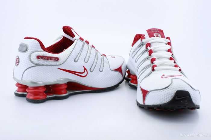 blanc et rouge chaussures nike shox NZ (1)